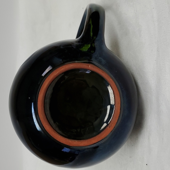 - Vintage BlueMountain Pottery red-ware glazed handled  pitcher - Picture 5 of 7